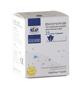 Тест-полоски для глюкометров Rightest GS300 (25 шт.), фото, цена