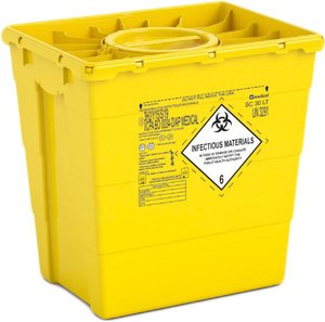Контейнер для утилизации медицинских отходов, желтый, с крышкой DUO, SC 30 л, фото, цена