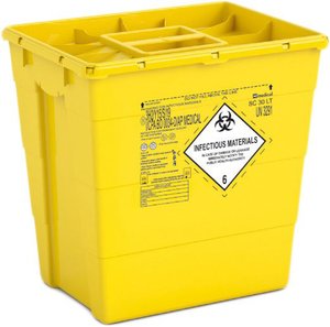 Контейнер для утилизации медицинских отходов, желтый, с крышкой MONO, SC 30 л, фото, цена