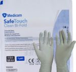 Перчатки хирургические латексные текстурированные Safetouch Clean Bi-Fold, стерильные, с пудрой, (50